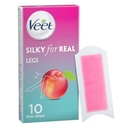 VEET SILKY FOR REAL LEGS 10 WAX STRIPS 