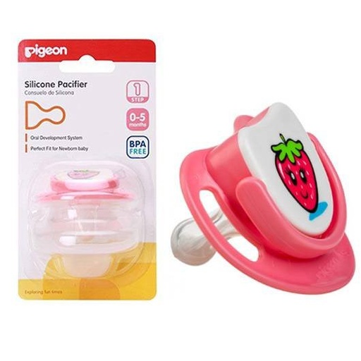 PIGEON SILICON PACIFIER S-1 STRAWBERRY BPA FREE