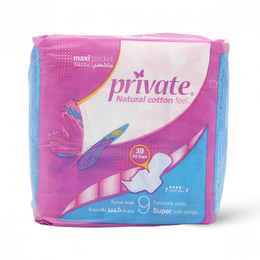 PRIVATE  MAXI POCKET SUPER  9 Pads  1 Pack