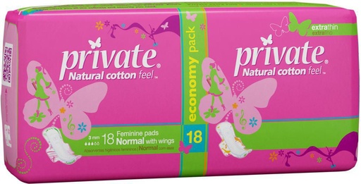 PRIVATE EXTRA THIN NORMAL 18 Pads 1 Pack