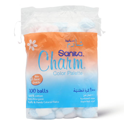 SANITA CHARM COTTON BALLS 100 X 24