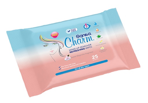 SANITA CHARM MAKE UP REMOVER WIPS 18 X 25 SHE 